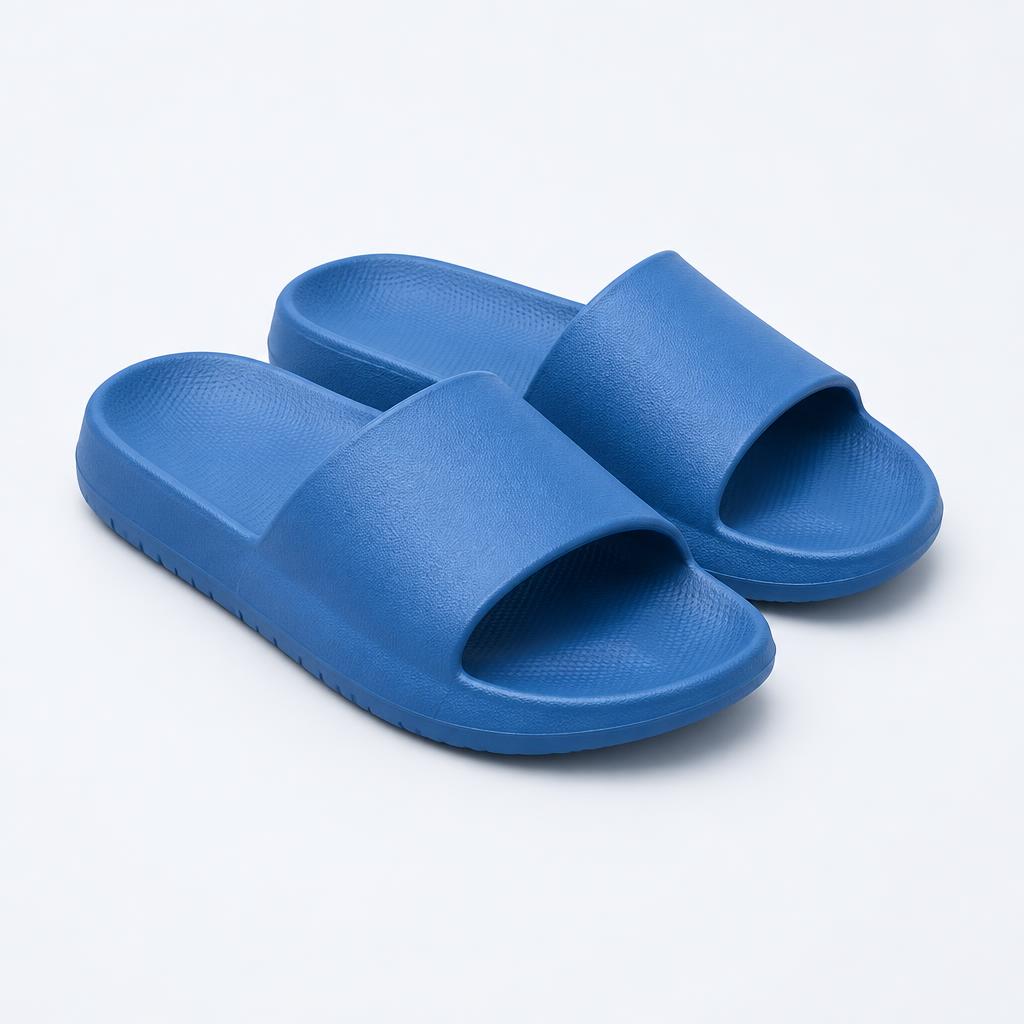 Chinelo Slide Conforto Azul — foto do produto em fundo branco